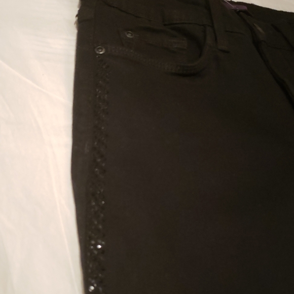 NYDJ New TUXEDO Jewel Stud Embellished Seam Skinny Jeans Jeggings BLACK Women's - Picture 6 of 16